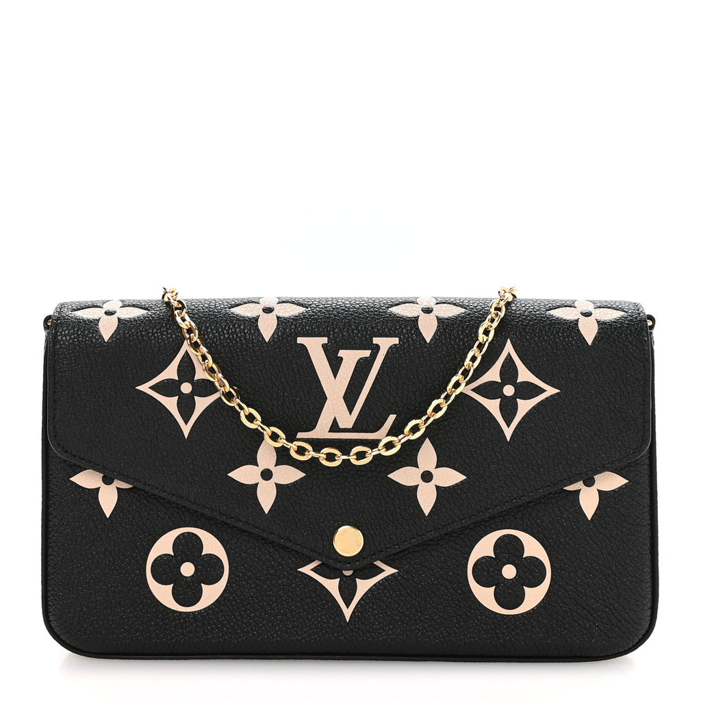 Louis Vuitton Empreinte Monogram Giant Felicie Pochette Black Beige