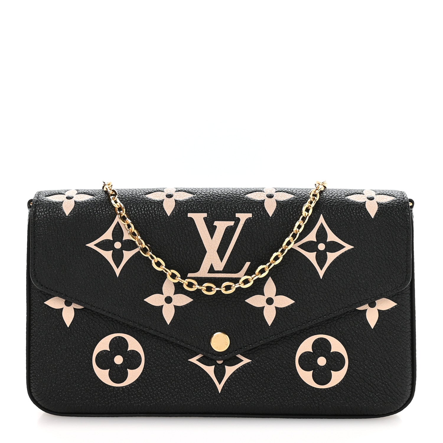 Louis Vuitton Empreinte Monogram Giant Felicie Pochette Black Beige