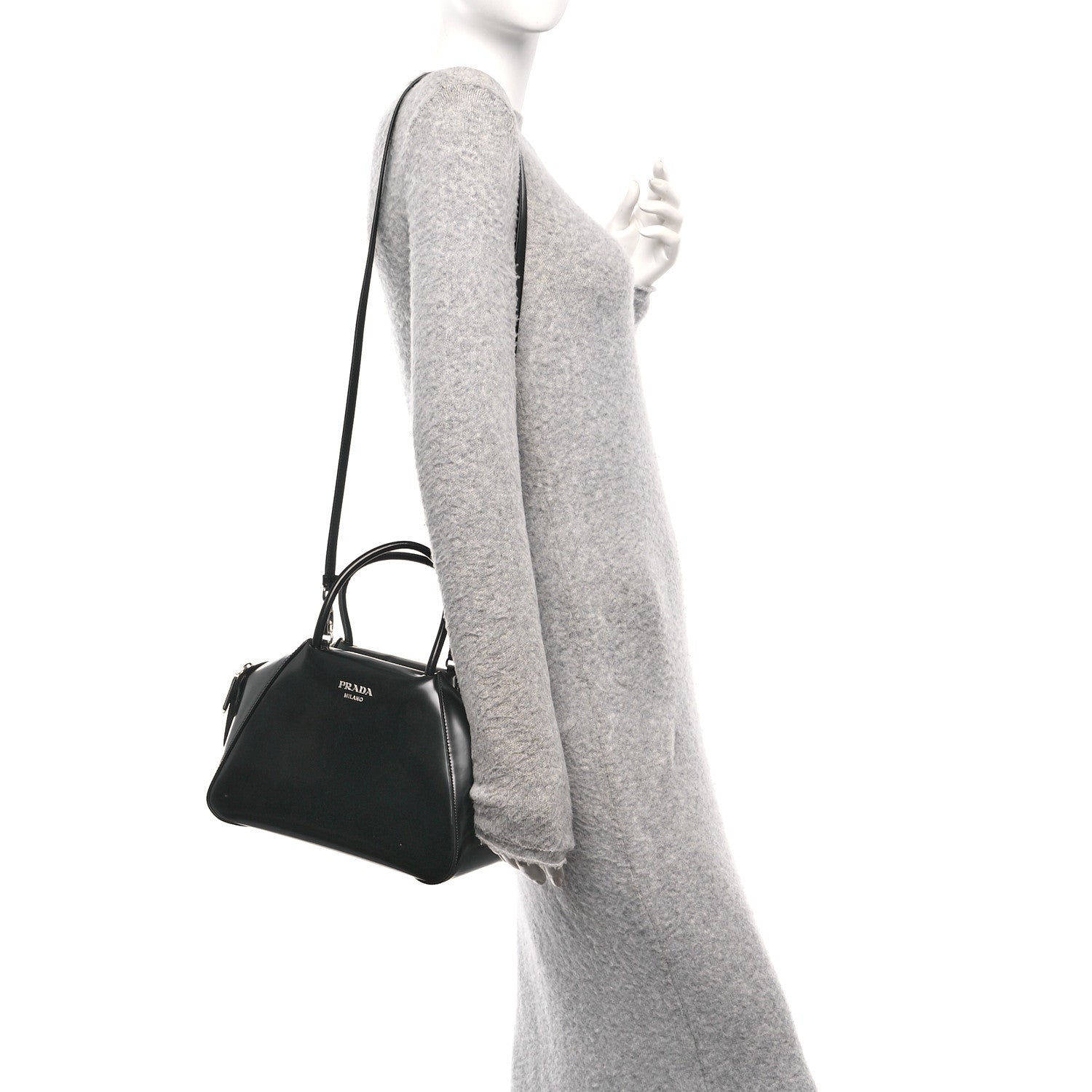 Prada Spazzolato Small Supernova Handbag Black