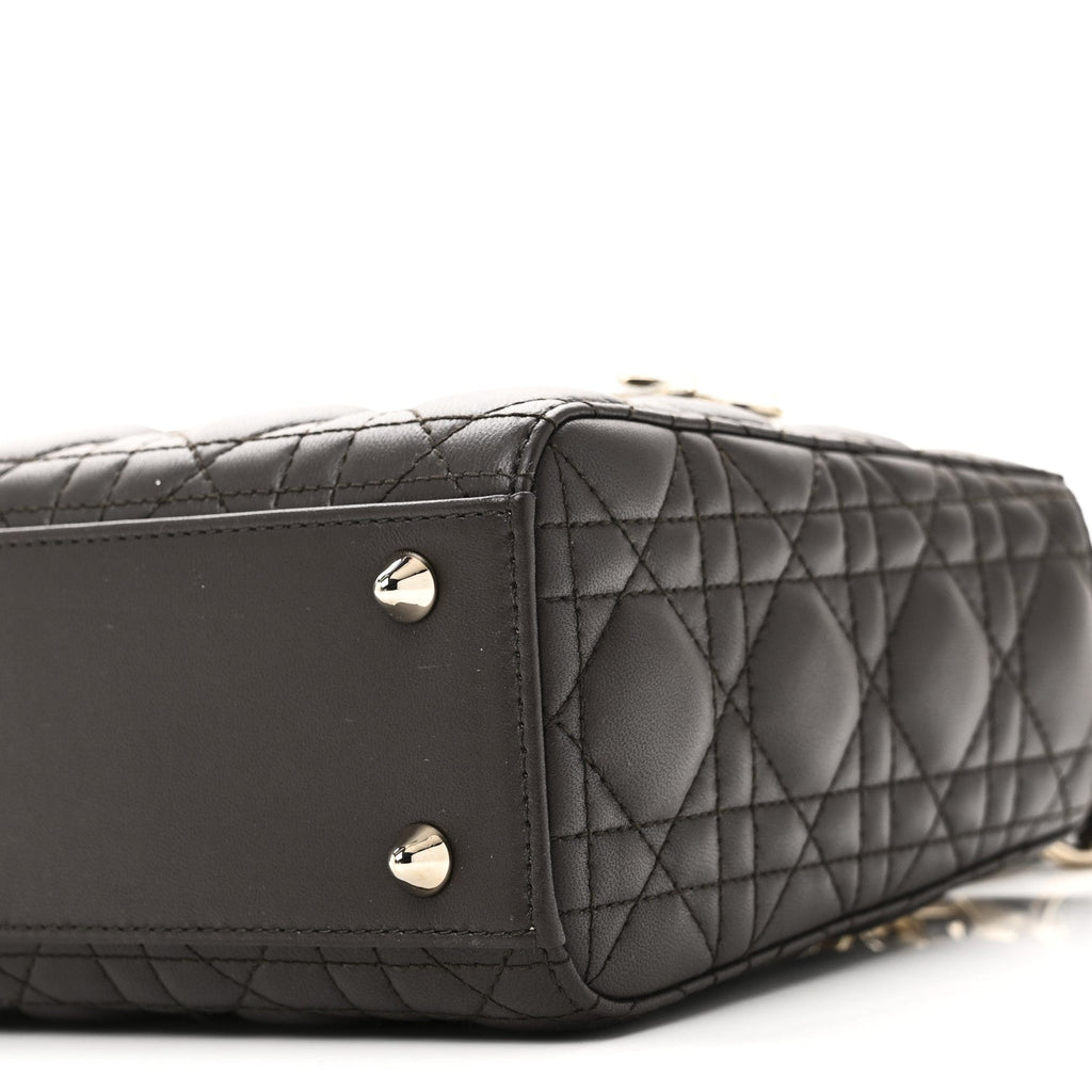 Christian Dior Lambskin Cannage Small My ABCDior Lady Dior Dark Brown