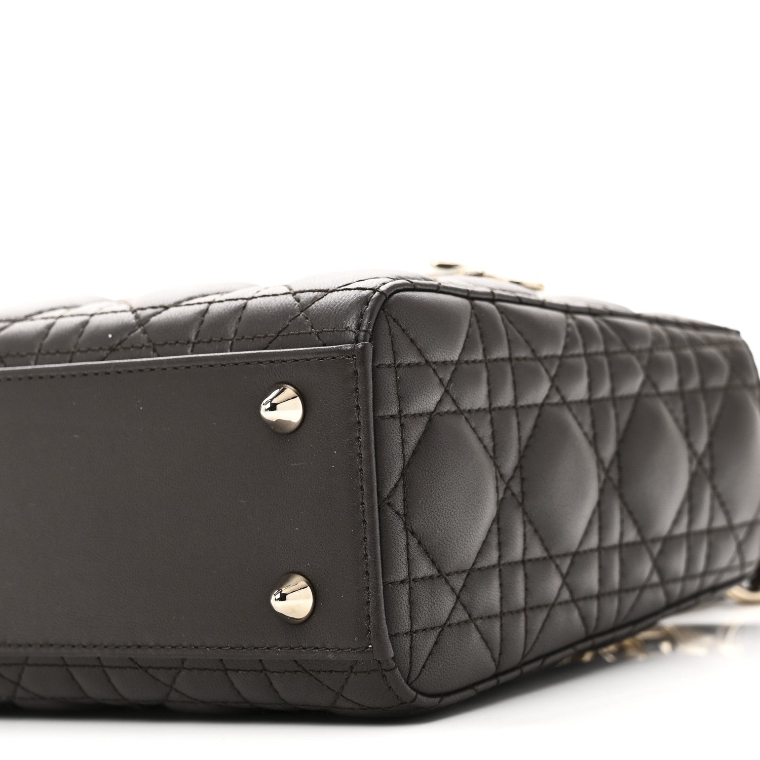 Christian Dior Lambskin Cannage Small My ABCDior Lady Dior Dark Brown