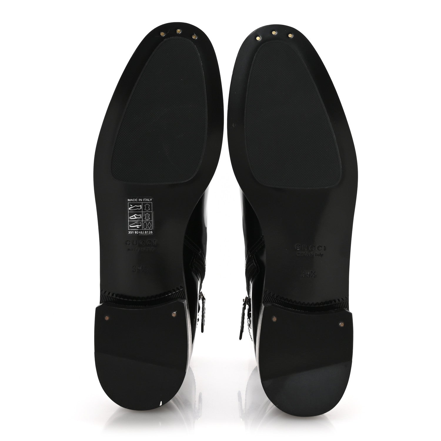 Gucci Brushed Calfskin Michelangelo Slim Horsebit Ankle Boots 39.5 Black