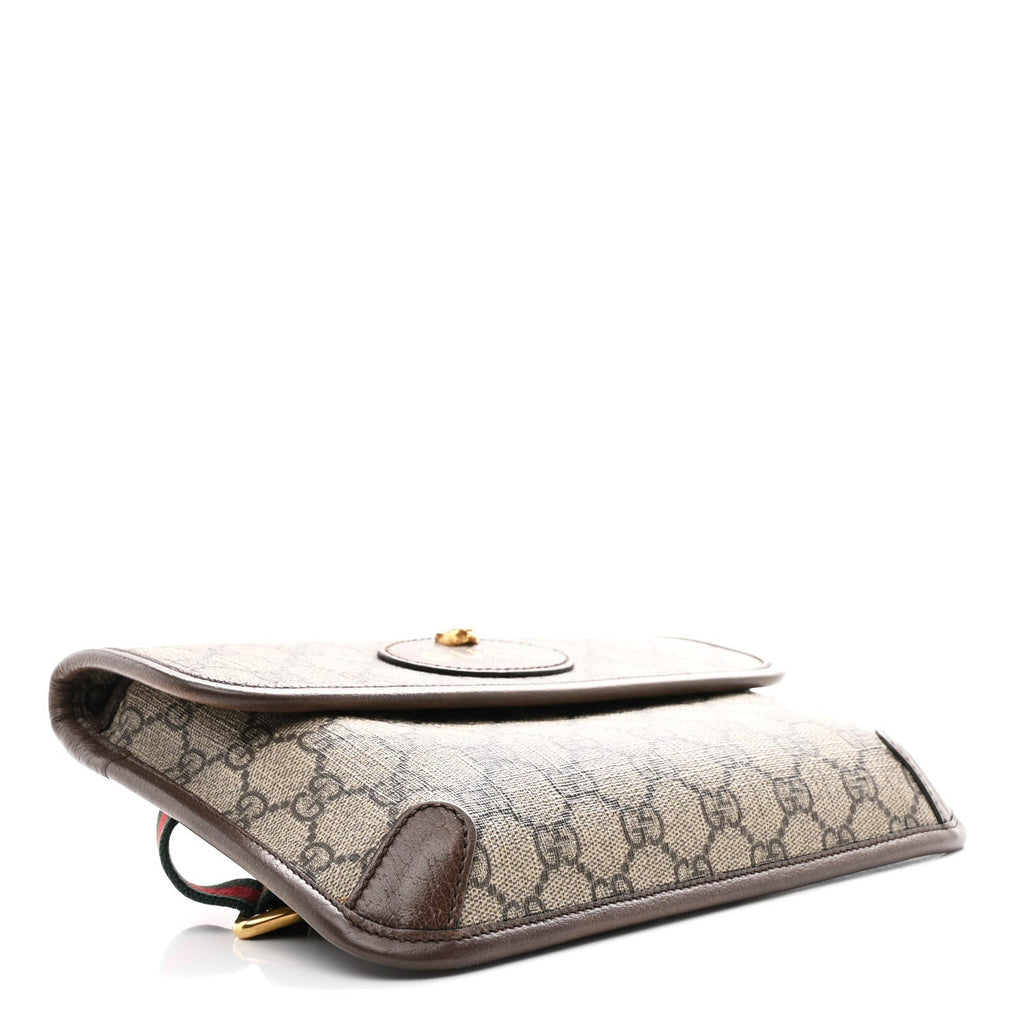 Gucci GG Supreme Monogram Neo Vintage Web Belt Bag Brown