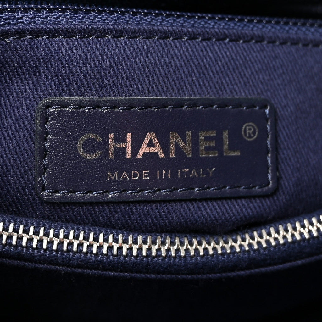 Chanel Denim Quilted Small Coco Handle Flap Blue