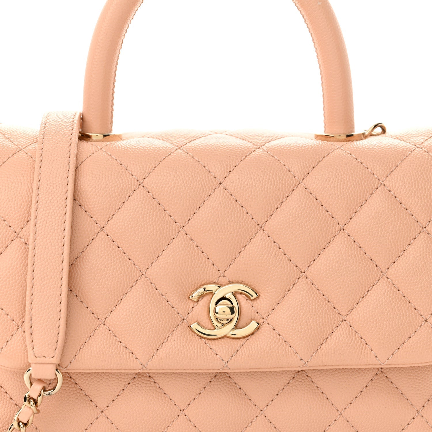 Chanel Caviar Quilted Mini Coco Handle Flap Light Pink