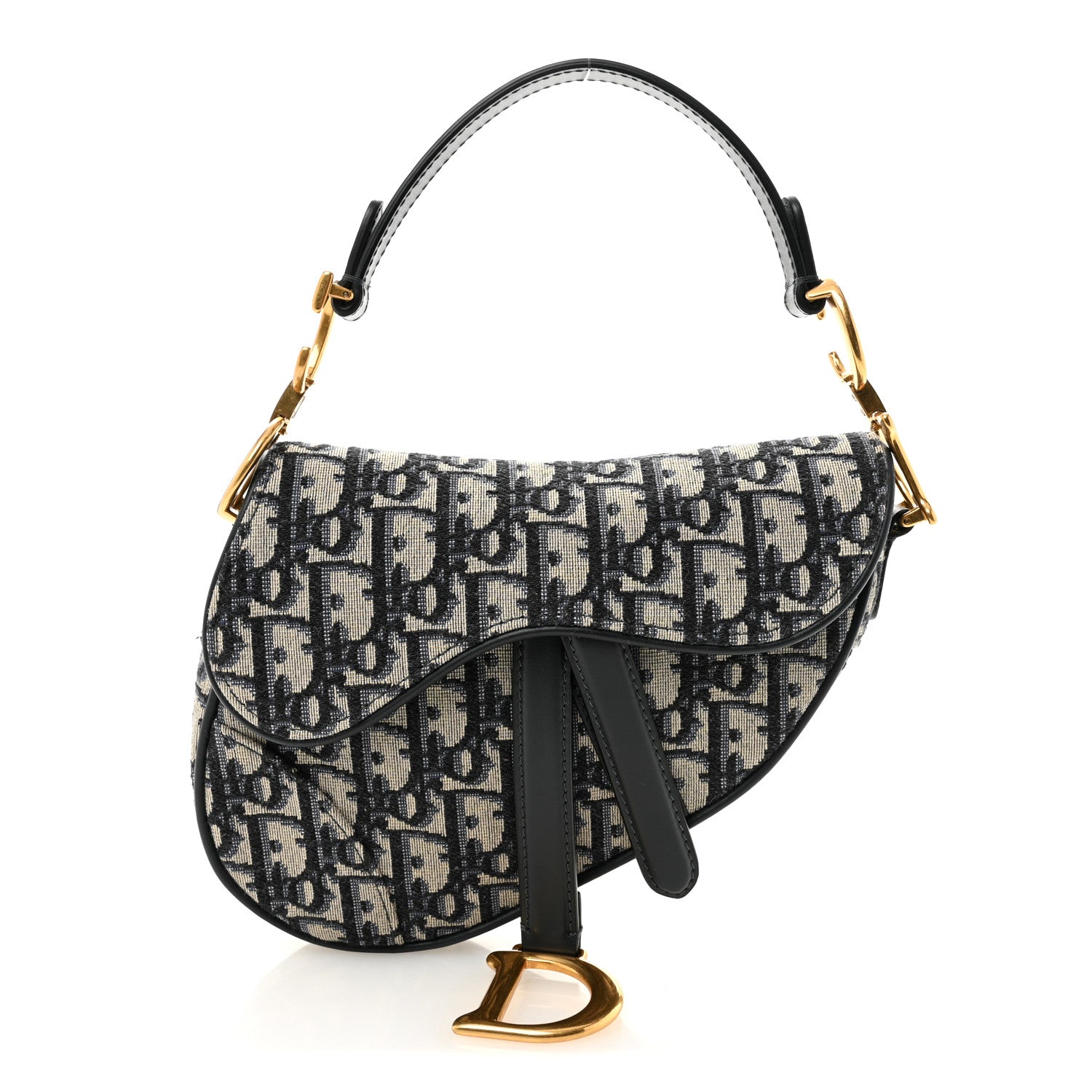 Christian Dior Oblique Mini Saddle Bag Blue