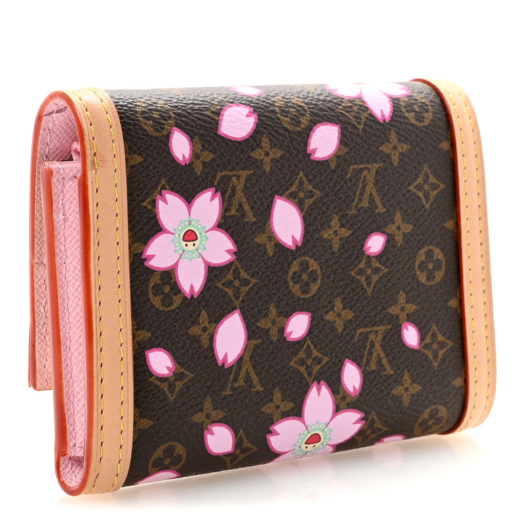 Louis Vuitton LV X TM Monogram Cherry Blossom Victorine Wallet Sakura Brown
