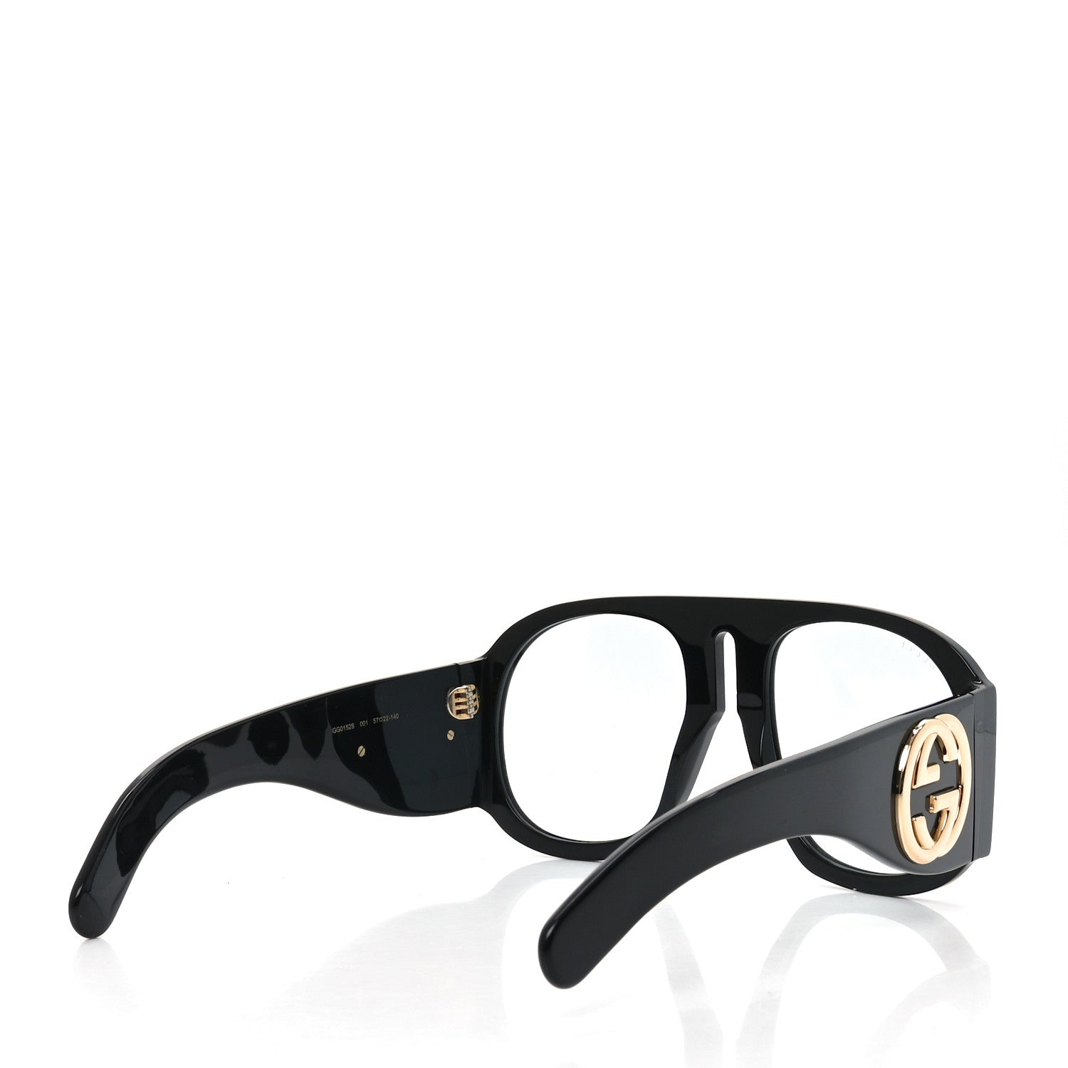 Gucci Oversized Aviator Sunglasses GG0152S Black