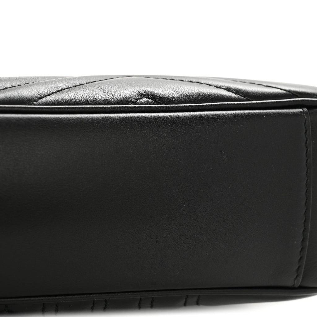 Gucci Calfskin Matelasse Medium GG Marmont Shoulder Bag Black