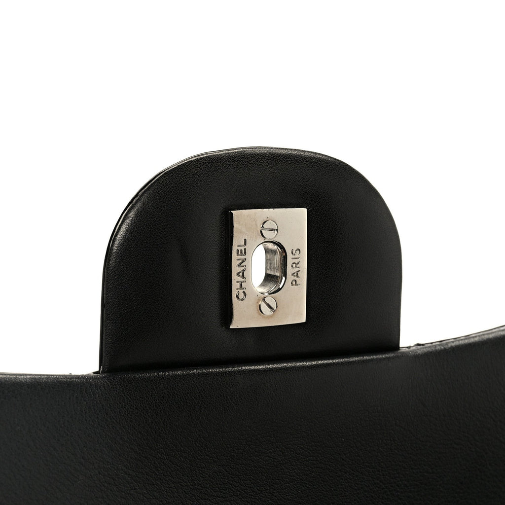 Chanel Patent Quilted Jumbo Double Flap Black