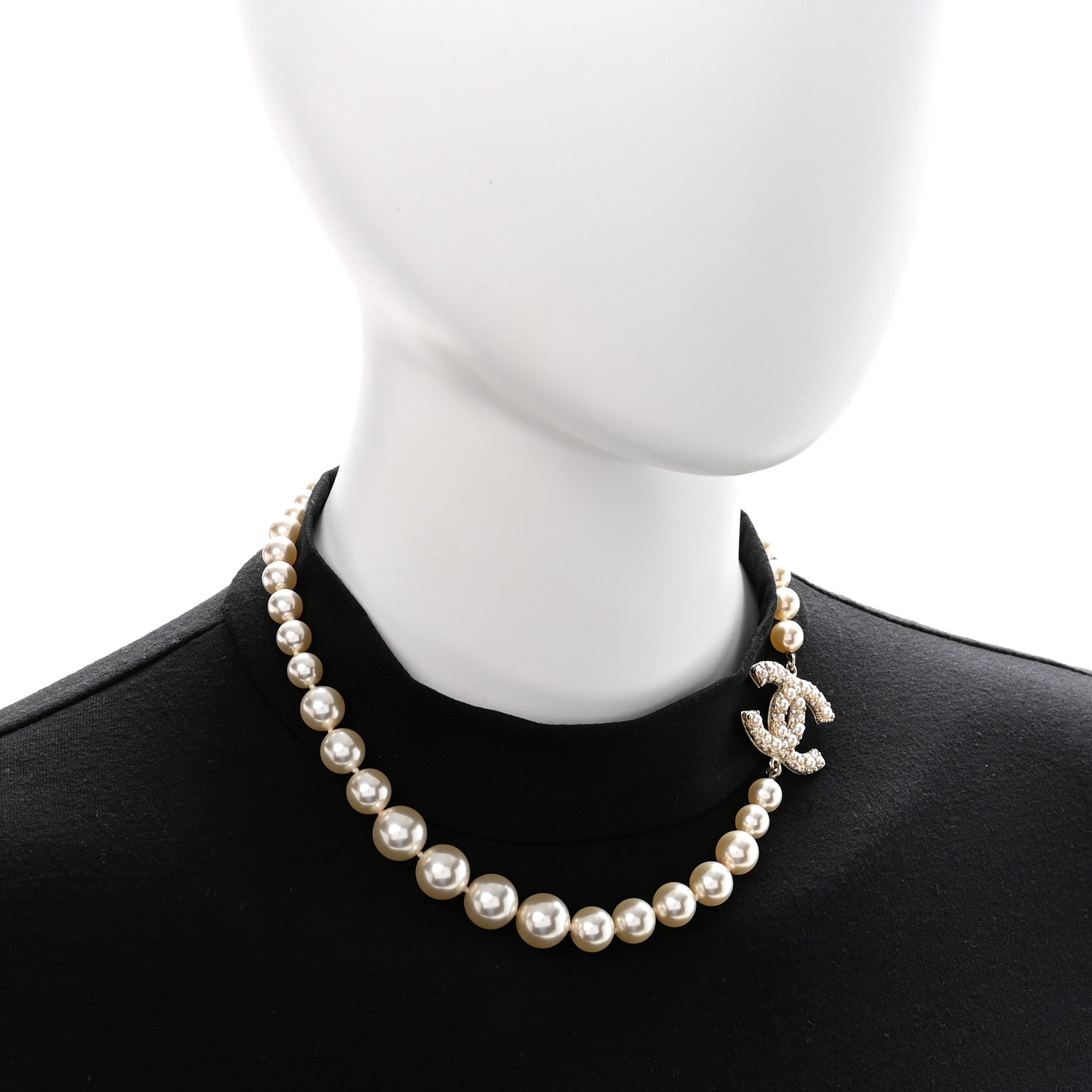 Pearl CC 100th Anniversary Necklace Light Gold