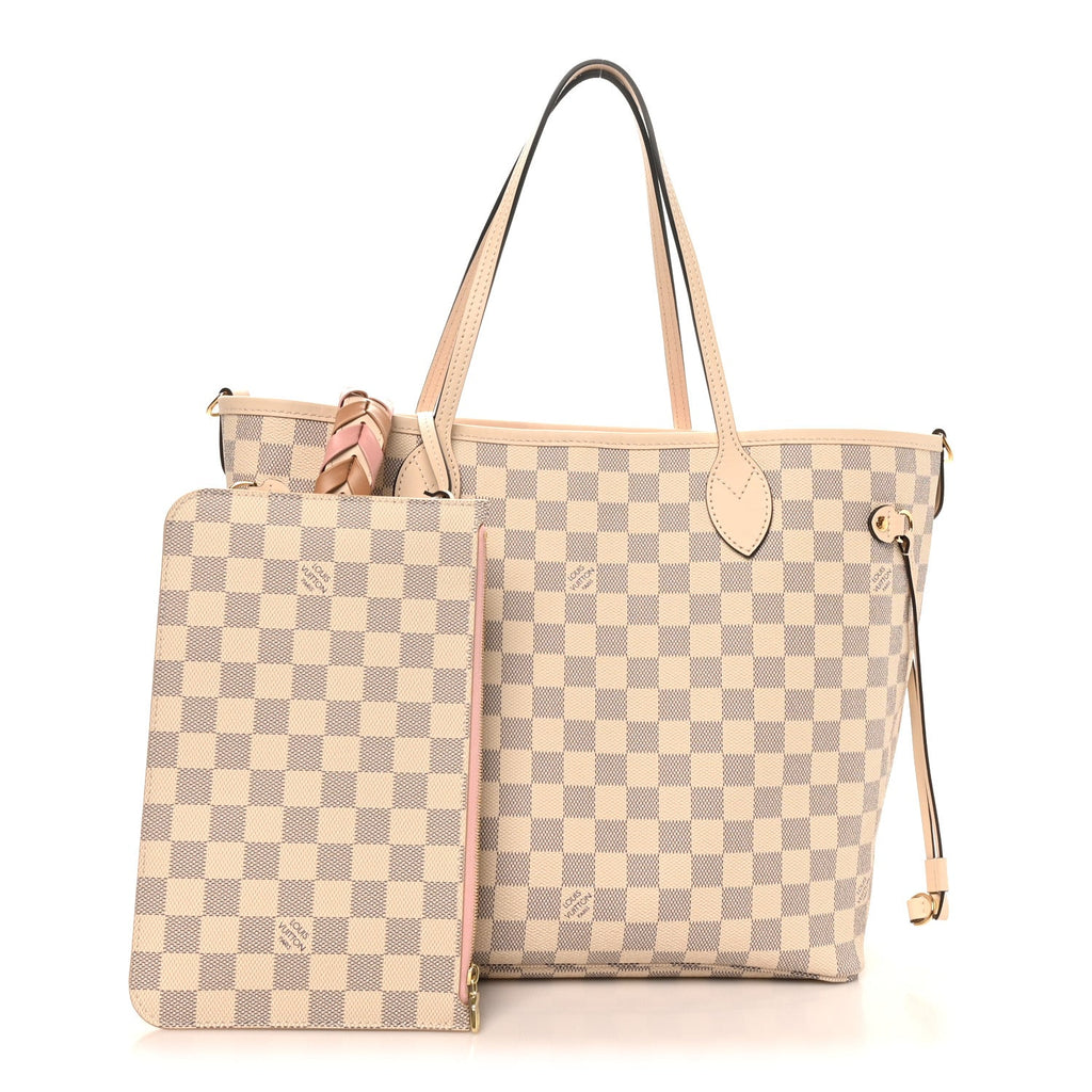 Louis Vuitton Damier Azur Braided Neverfull MM Pink