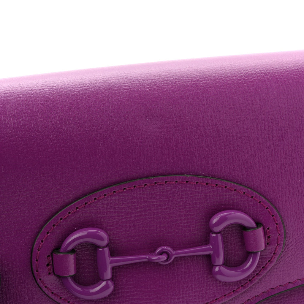 Gucci Azalea Calfskin Web Small Horsebit 1955 Crossbody Bag Spicy Cyclamin