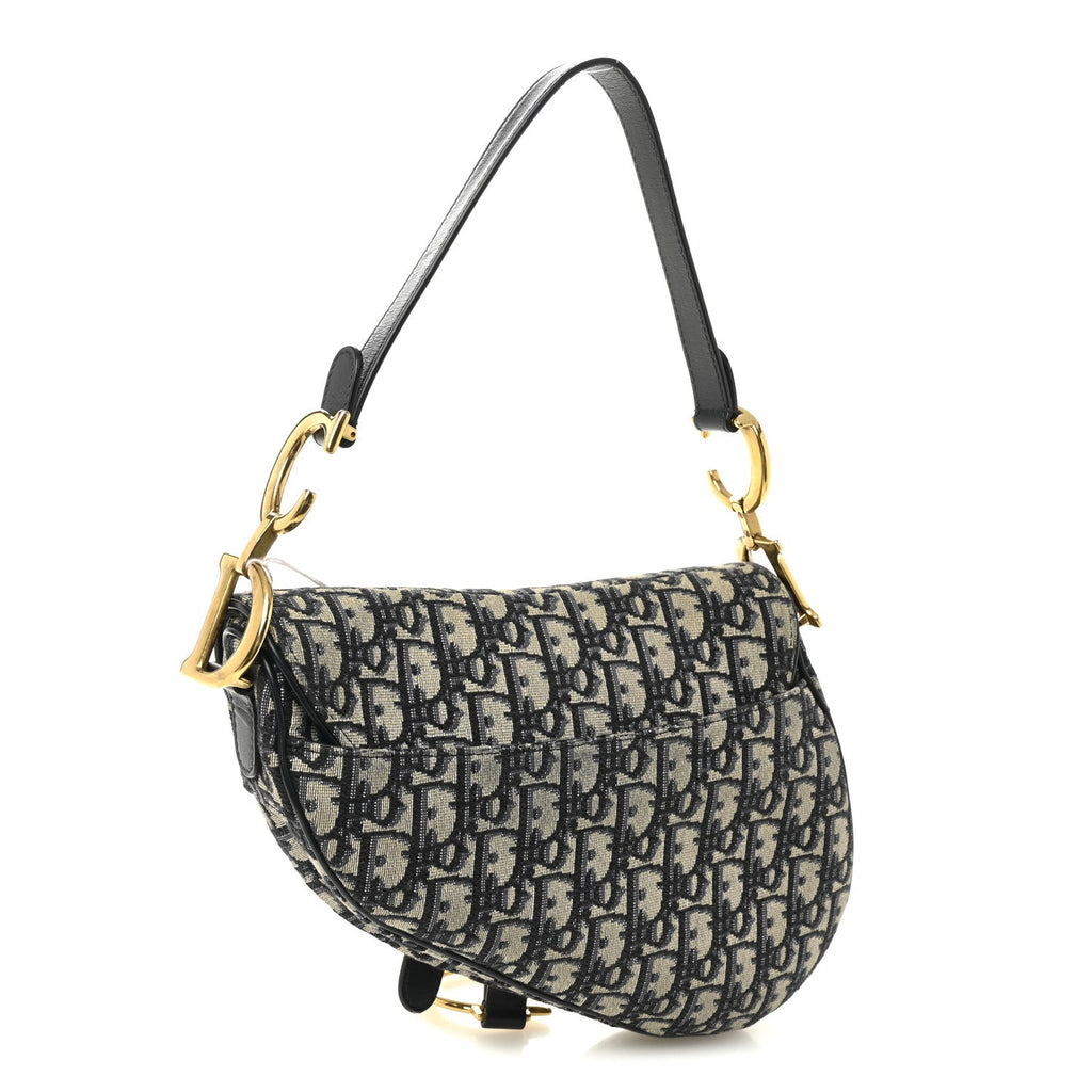 Christian Dior Oblique Saddle Bag Blue