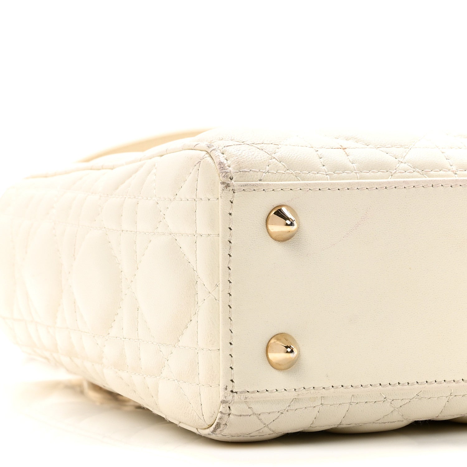 Christian Dior Lambskin Cannage Small My ABCDior Lady Dior White