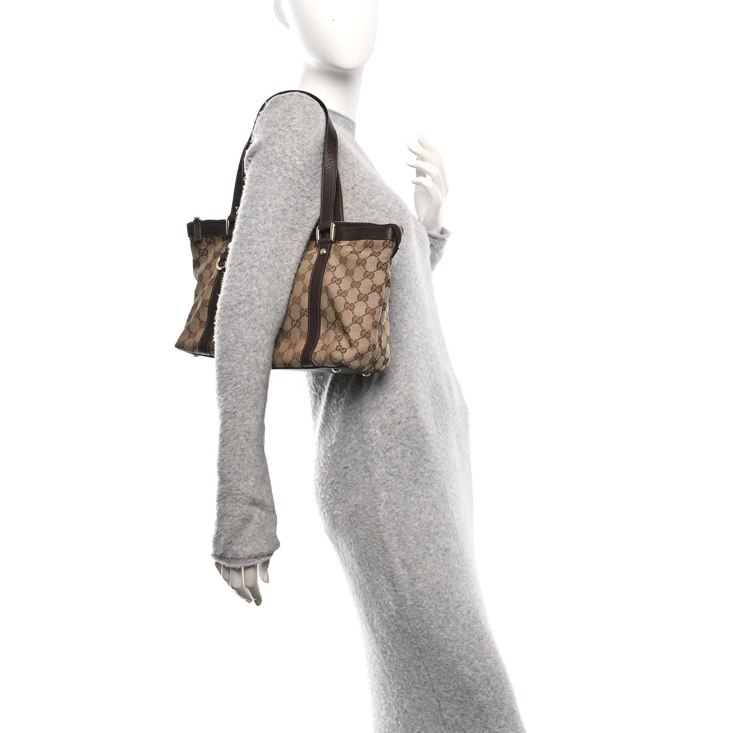 Gucci Monogram Medium Abbey Tote Brown