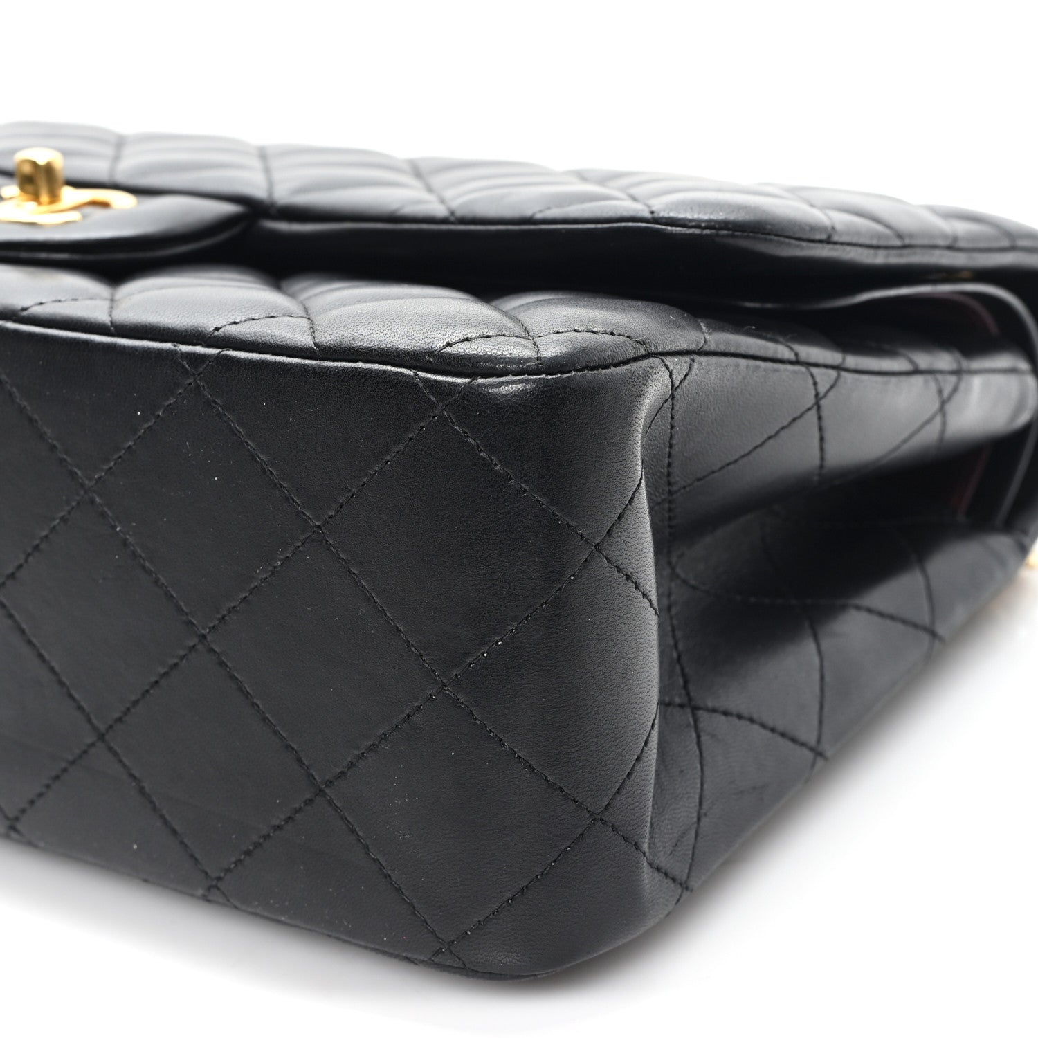Chanel Lambskin Quilted Jumbo Double Flap Black