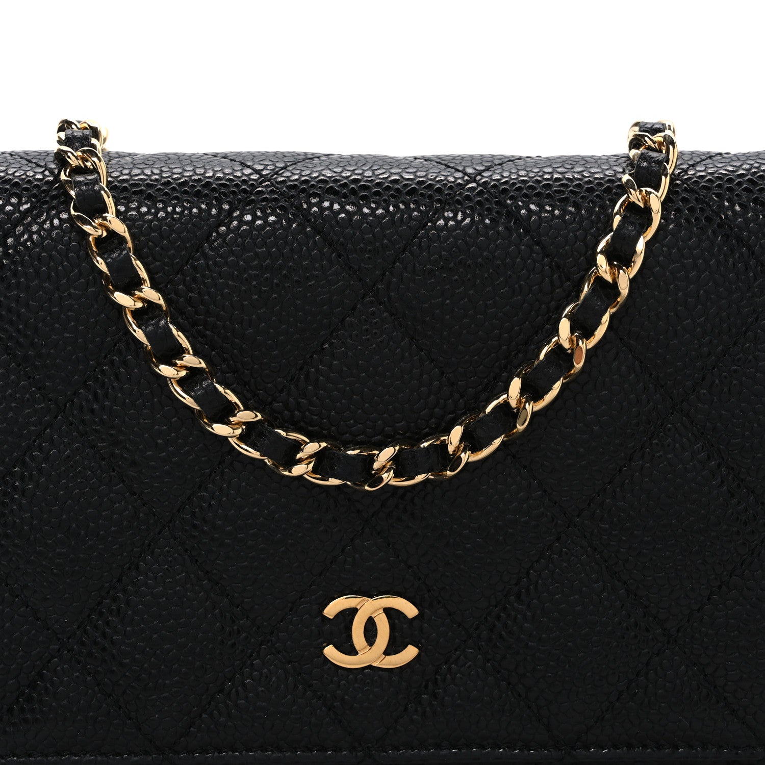 Chanel Caviar Quilted Wallet on Chain WOC Black