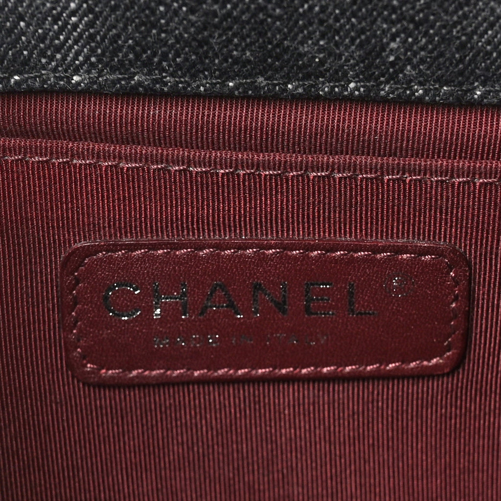 Chanel Denim Quilted Medium Boy Flap Black