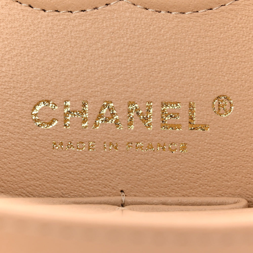Chanel Caviar Quilted Small Double Flap Beige