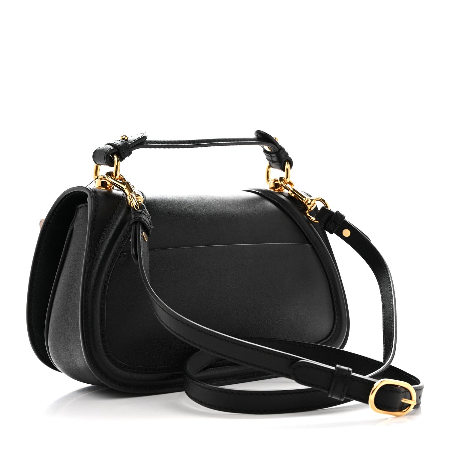 Gucci Arabella Calfskin Medium Blondie Top Handle Bag  Black