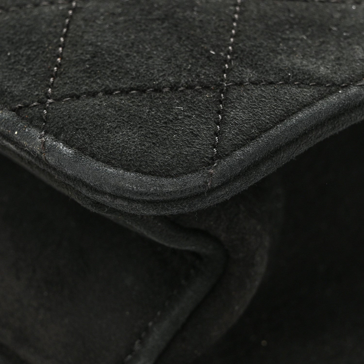 Chanel Suede Quilted Medium Single Flap Black