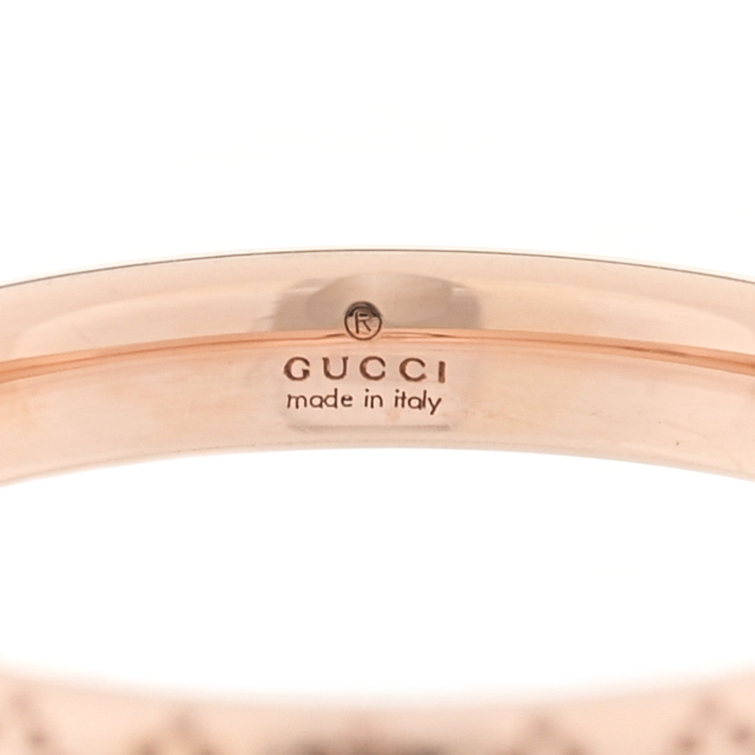 Gucci 18K Rose Gold Diamantissima Band Ring 50 5.25