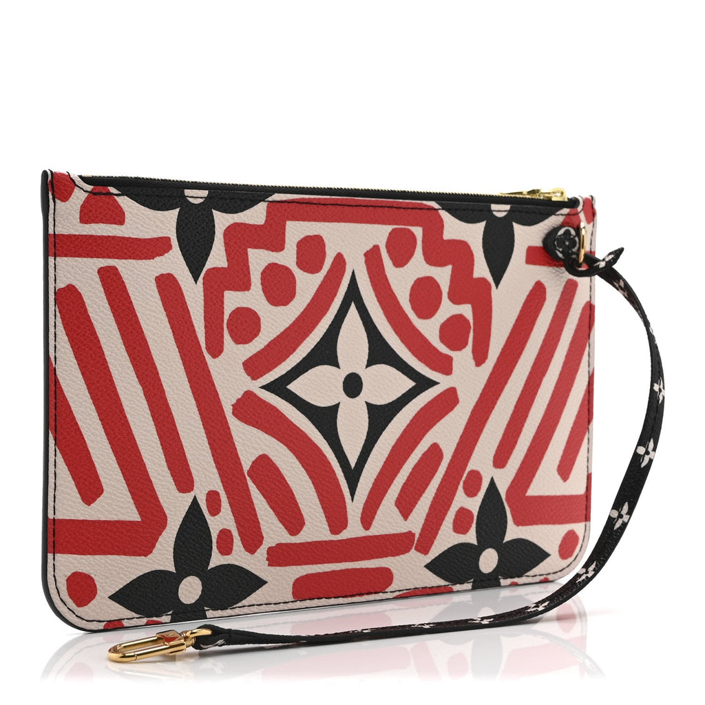 Louis Vuitton Monogram Giant Crafty Neverfull MM GM Pochette Creme Rouge Black