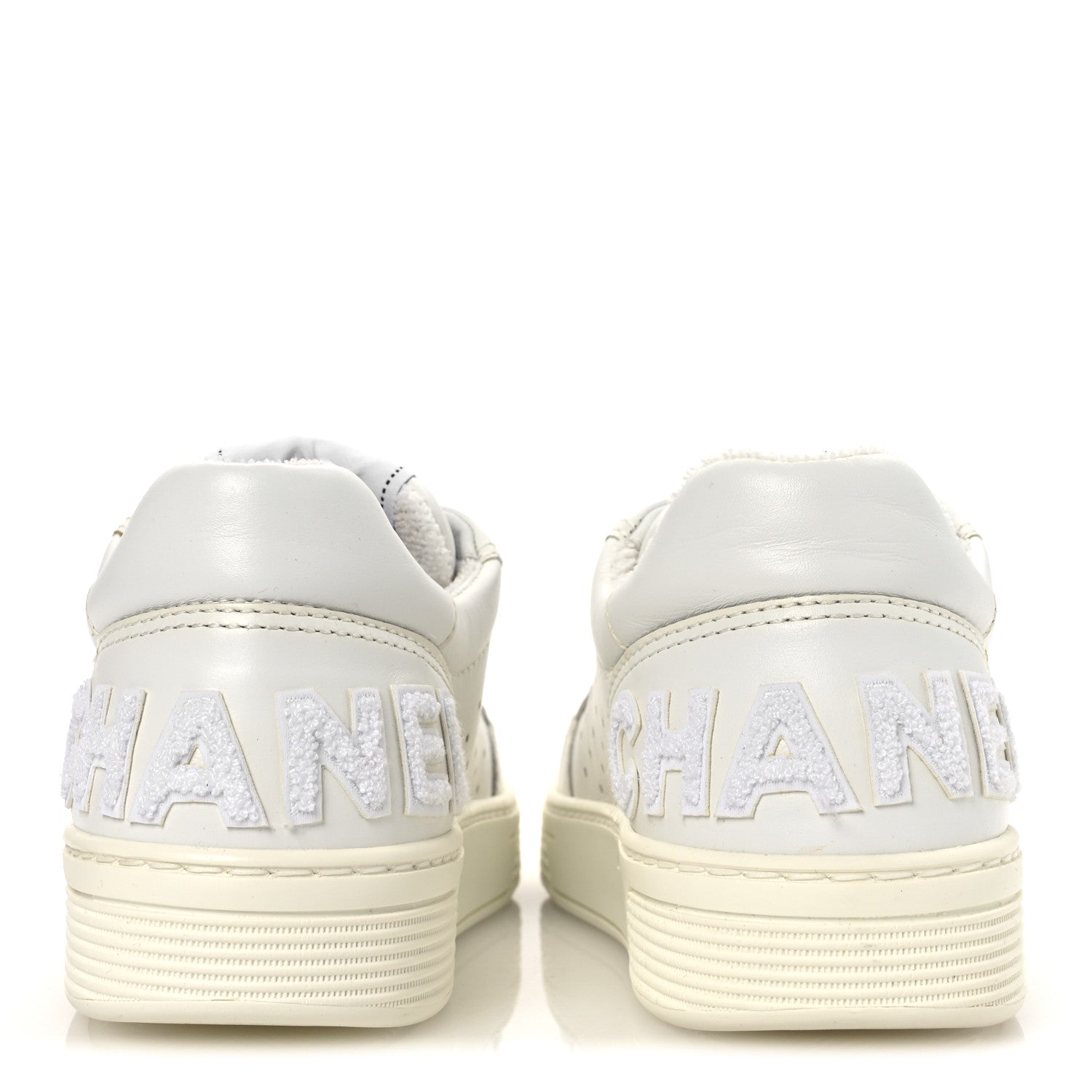 Calfskin Womens Logo Sneakers 38 White
