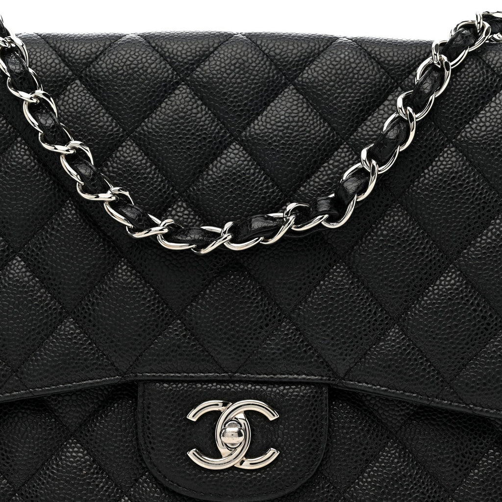 Chanel Caviar Quilted Jumbo Single Flap Black