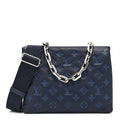 Louis Vuitton Lambskin Embossed Monogram Coussin PM Denim Blue