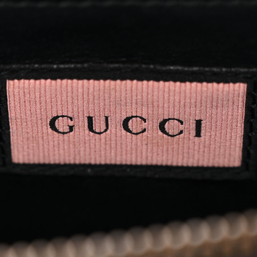 Gucci Calfskin Matelasse GucciGhost GG Marmont Zip Around Wallet Black New Acquamarine
