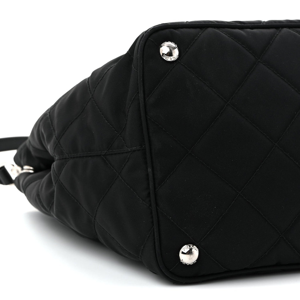Prada Nylon Tessuto Impuntu Quilted Tote Black