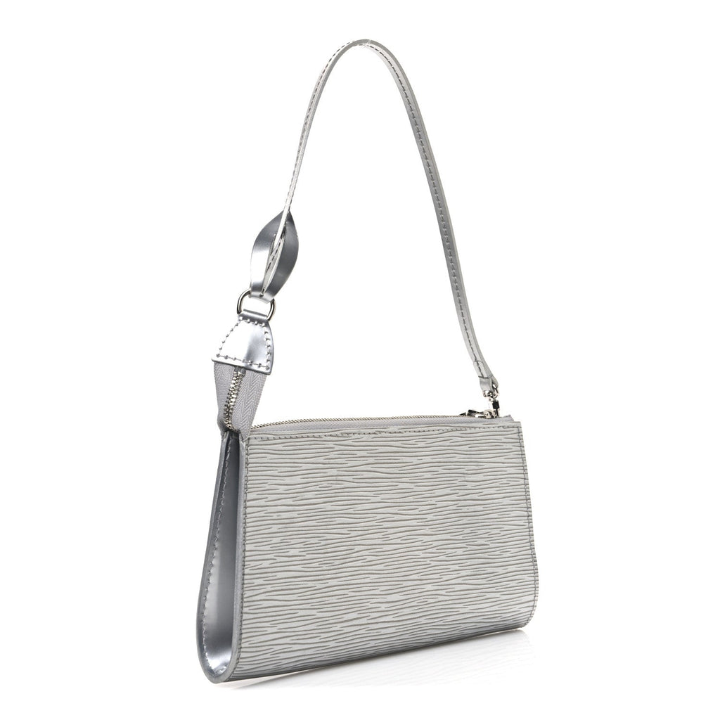 Louis Vuitton Epi Pochette Accessories Metallic Silver
