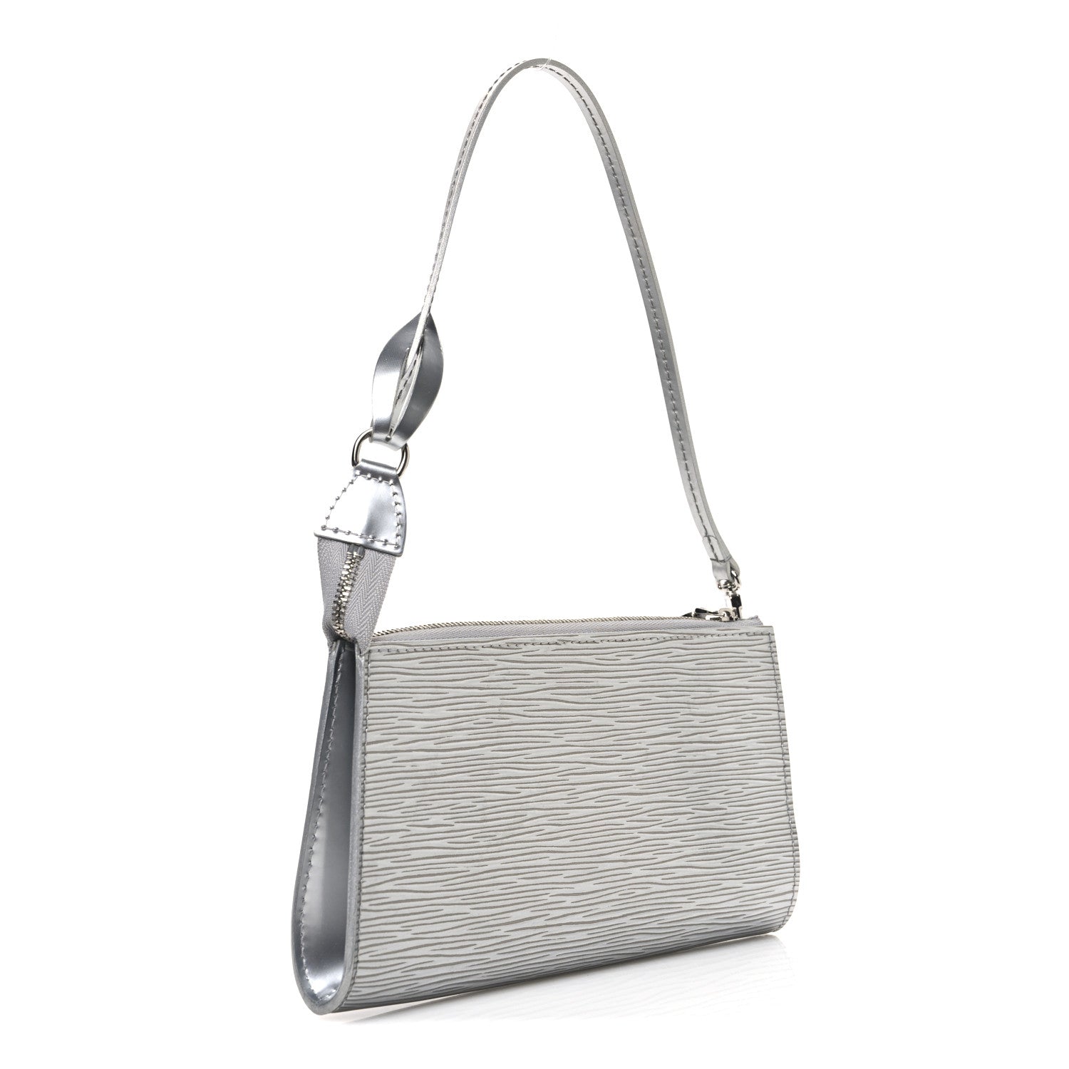 Louis Vuitton Epi Pochette Accessories Metallic Silver