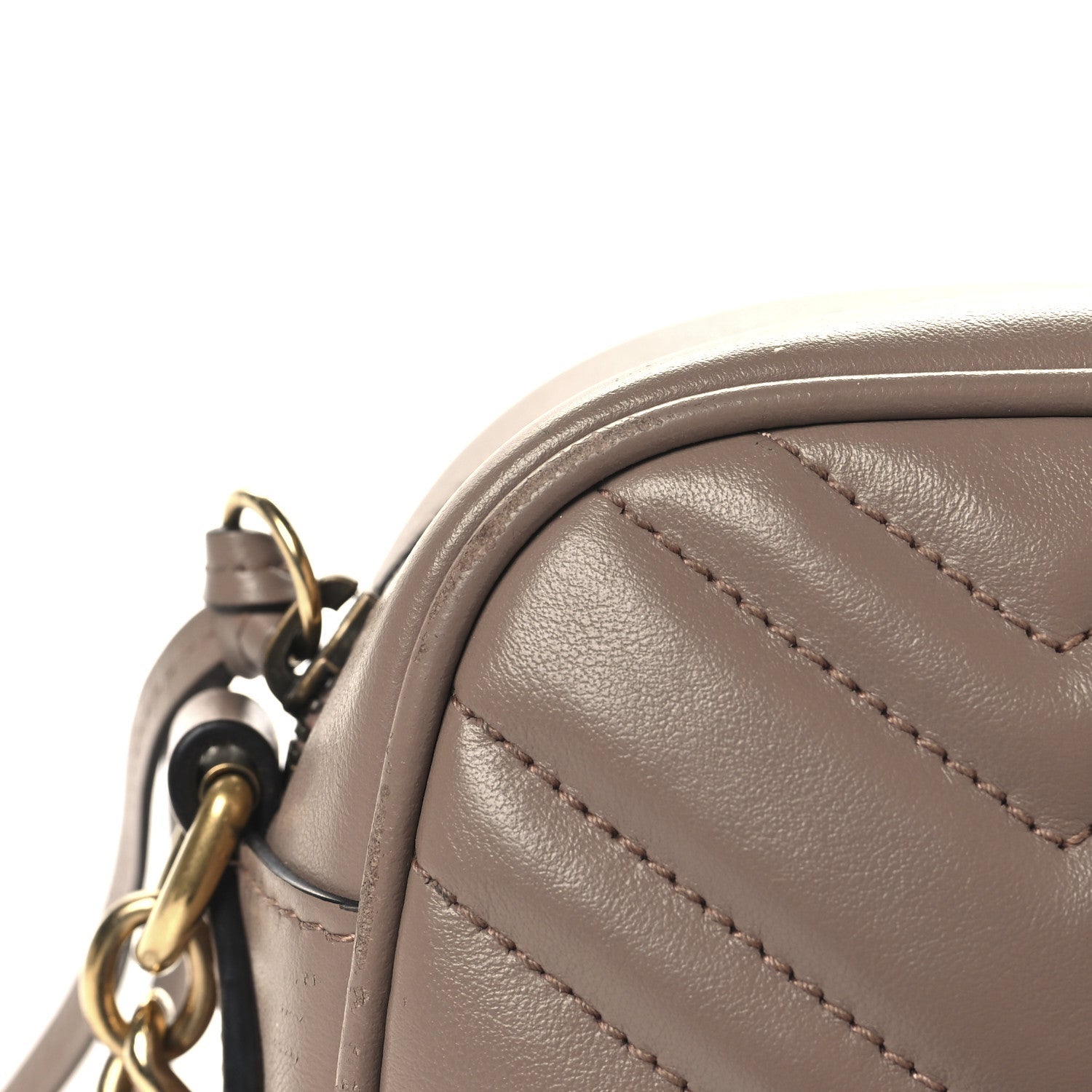 Gucci Calfskin Matelasse Small GG Marmont Chain Shoulder Bag Porcelain Rose