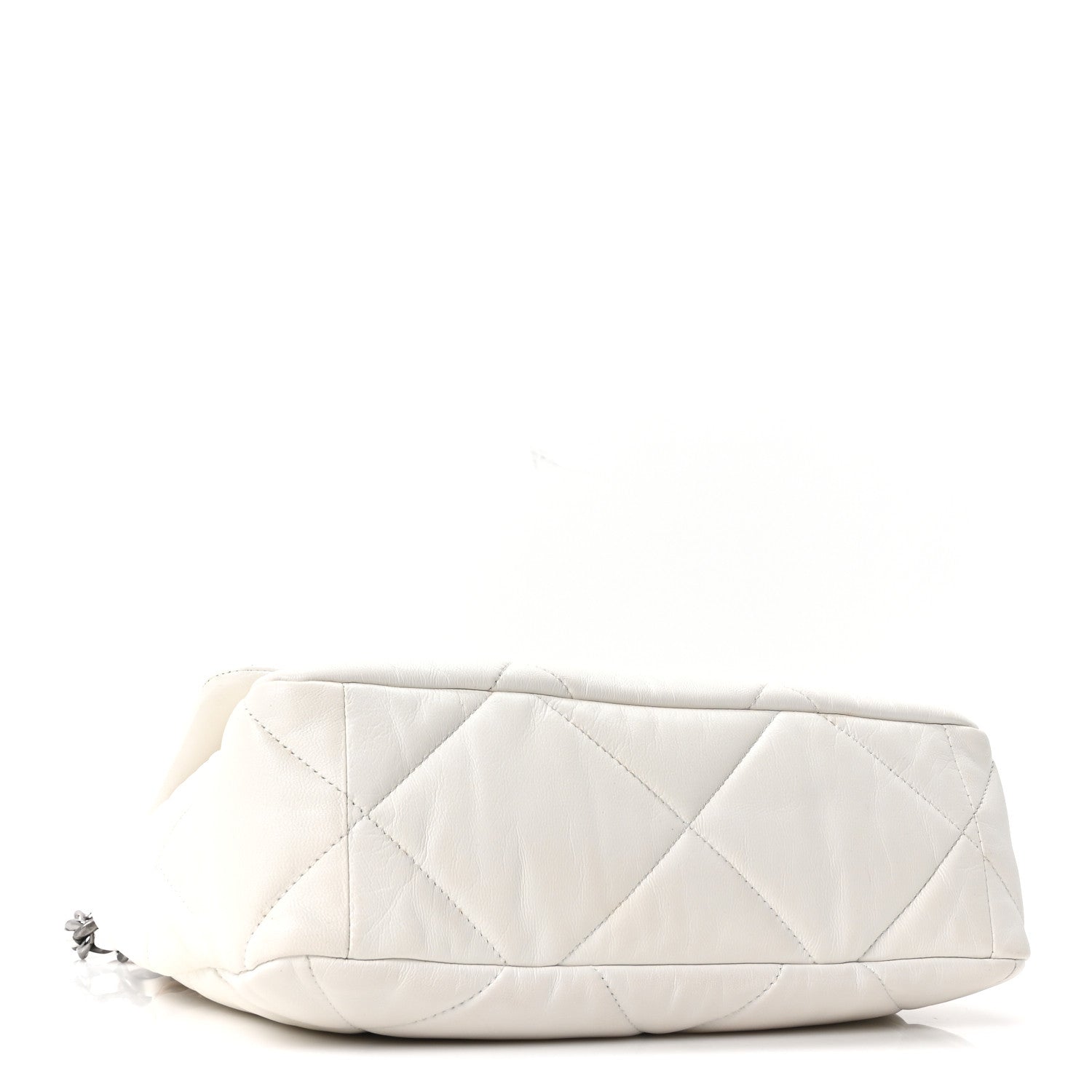Chanel Goatskin Quilted Large Chanel 19 Flap White