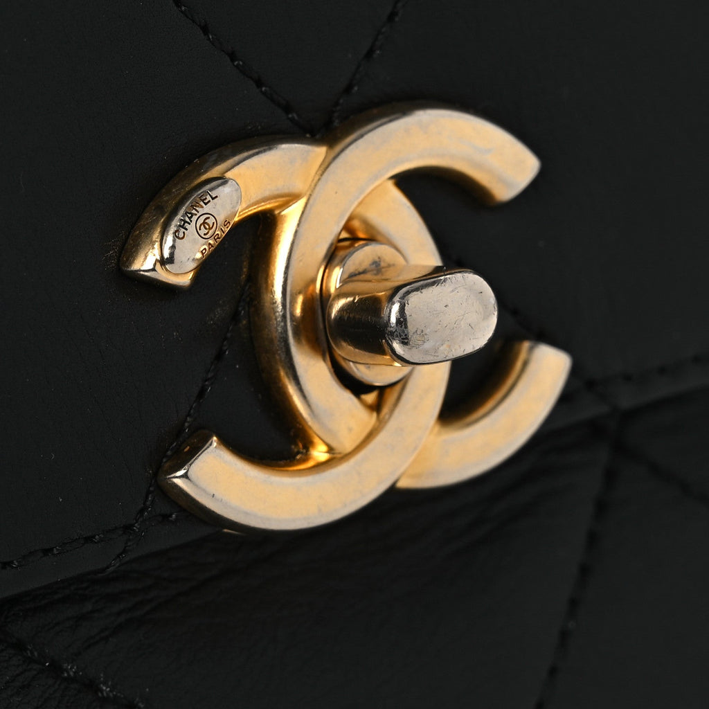 Chanel Calfskin Quilted Mini Framing Chain Bag Black