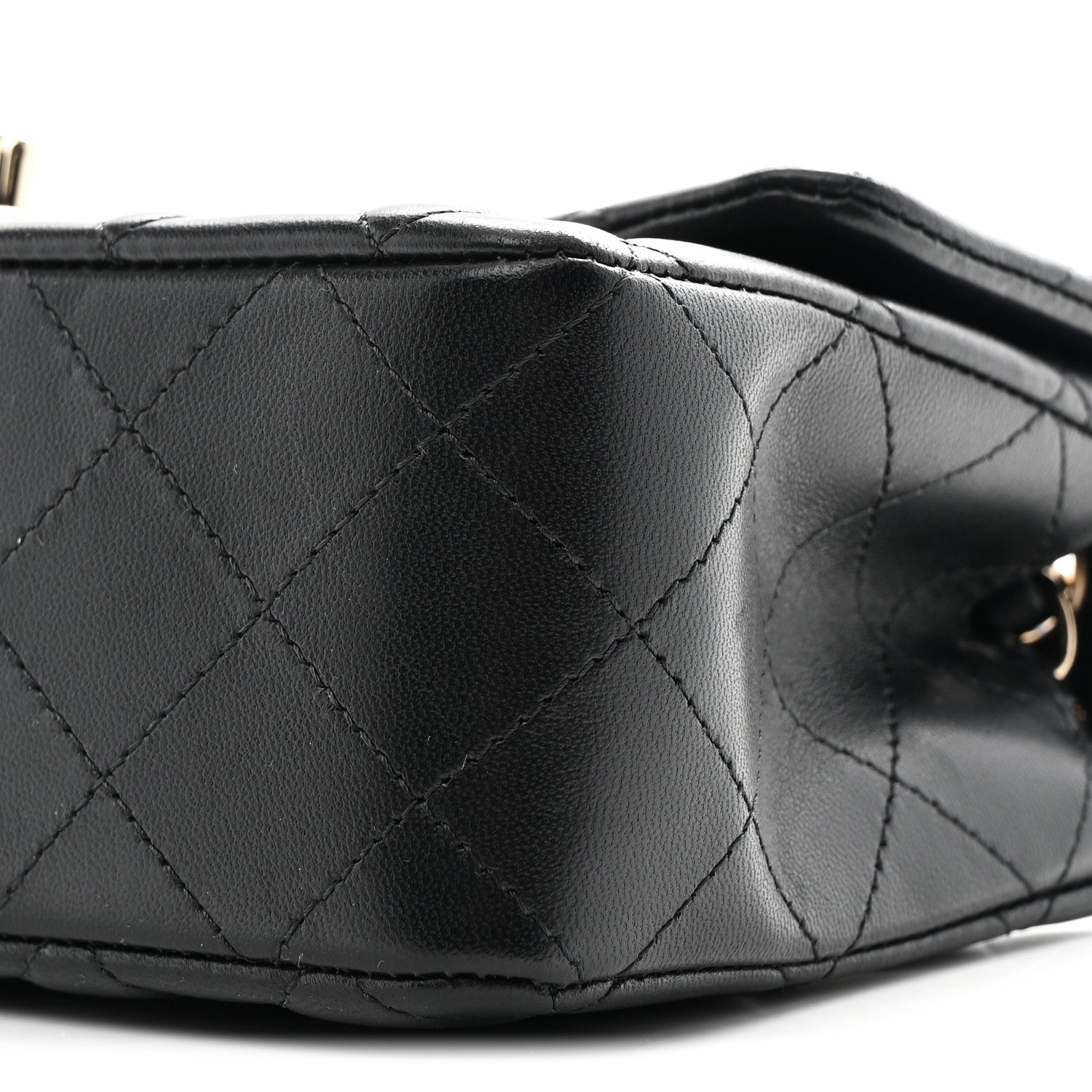 Chanel Lambskin Quilted Mini Rectangular Flap Black