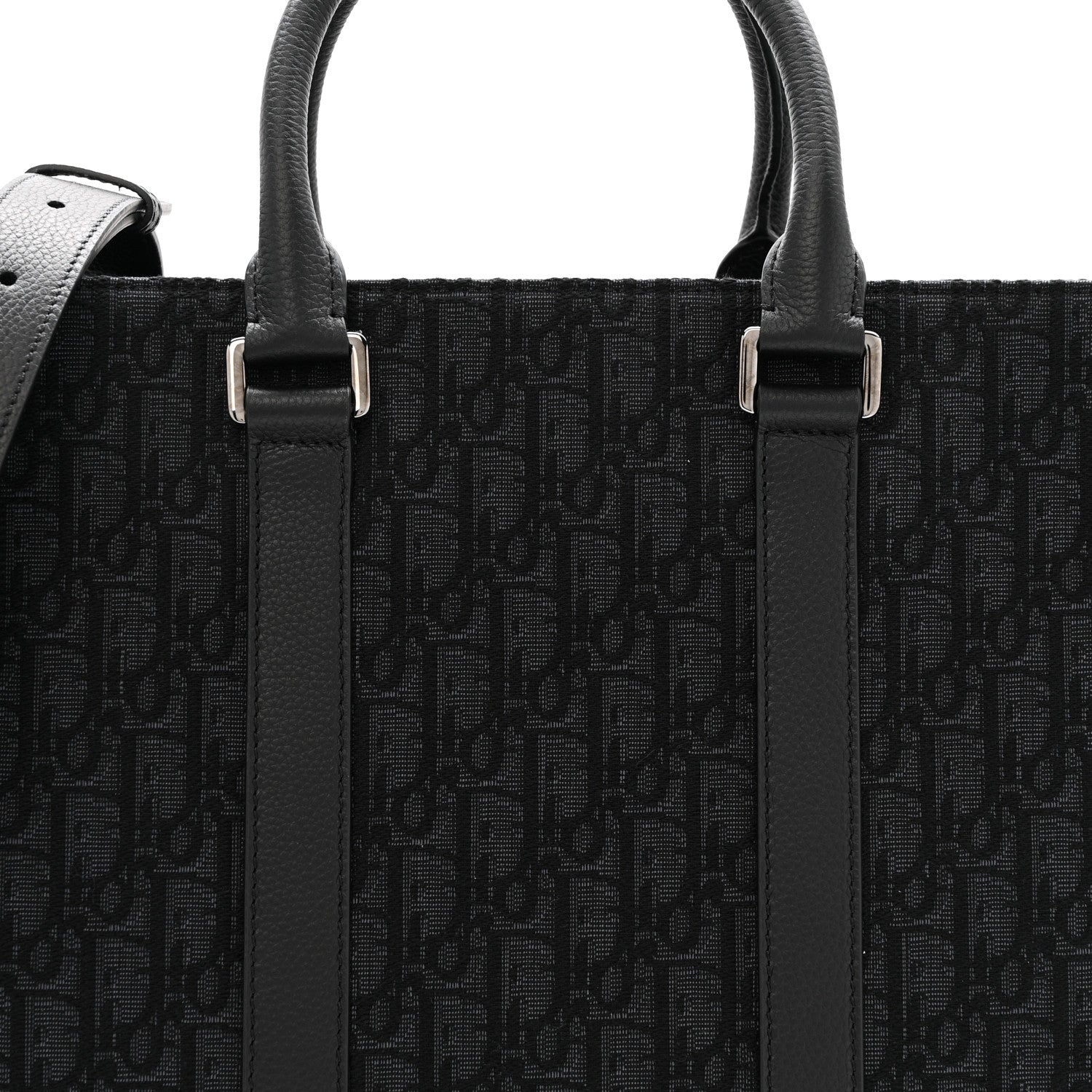 Christian Dior Oblique Grained Calfskin East West Tote Black