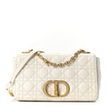 Christian Dior Supple Calfskin Cannage Medium Caro Bag Ivory