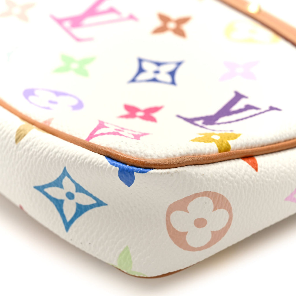 Louis Vuitton Monogram Multicolor Pochette Accessories White