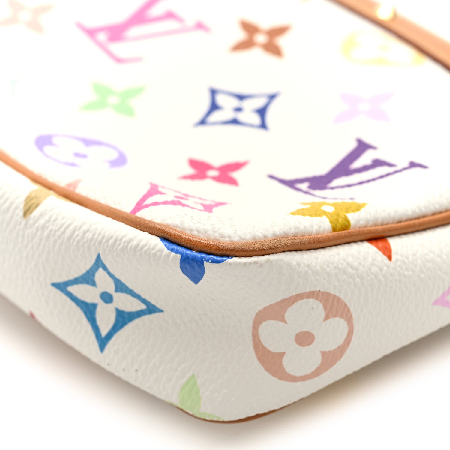 Louis Vuitton Monogram Multicolor Pochette Accessories White