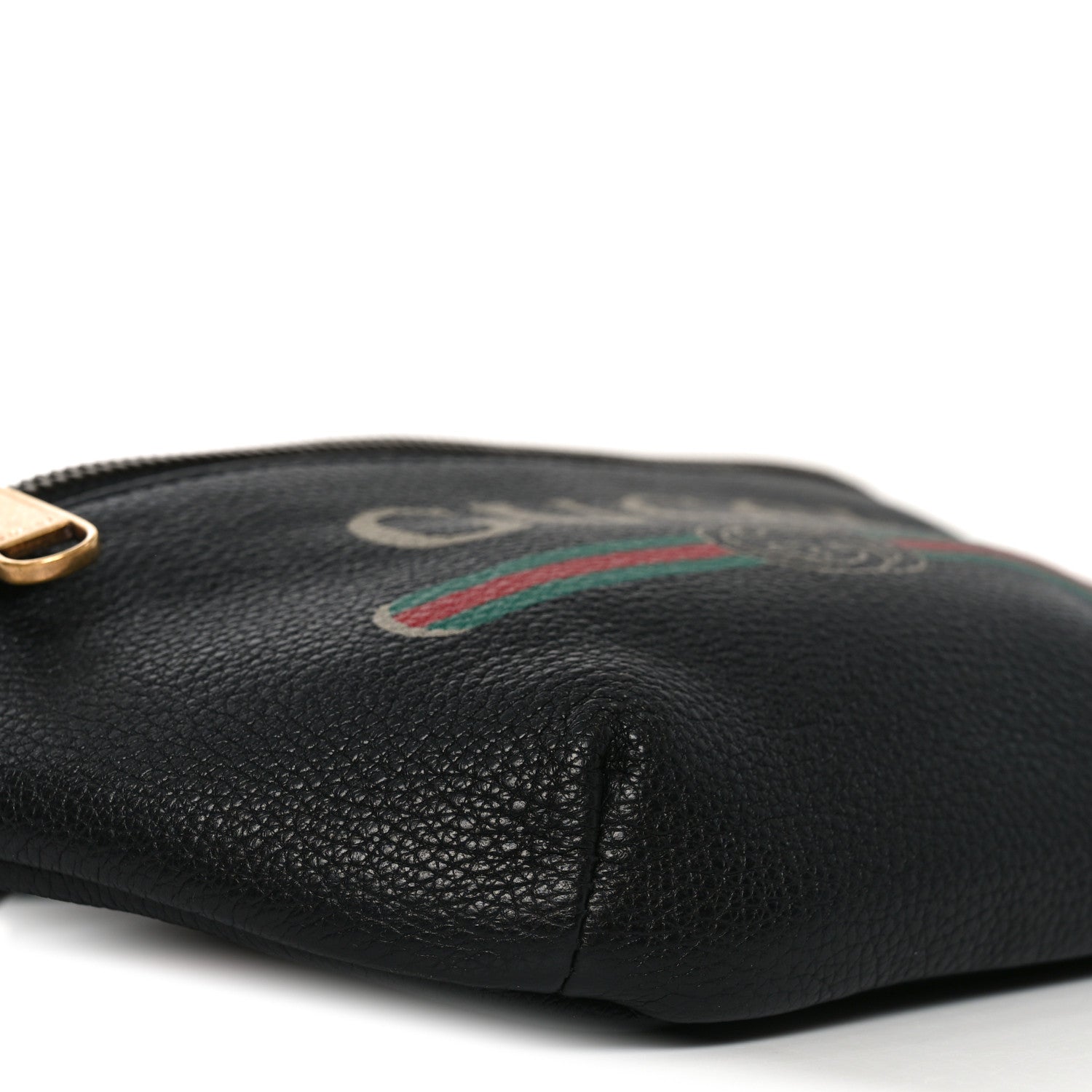 Gucci Grained Calfskin Logo Belt Bag Black