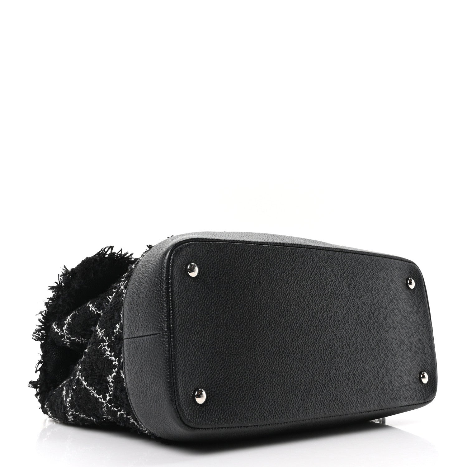 Chanel Tweed Trip Top Handle Flap Black