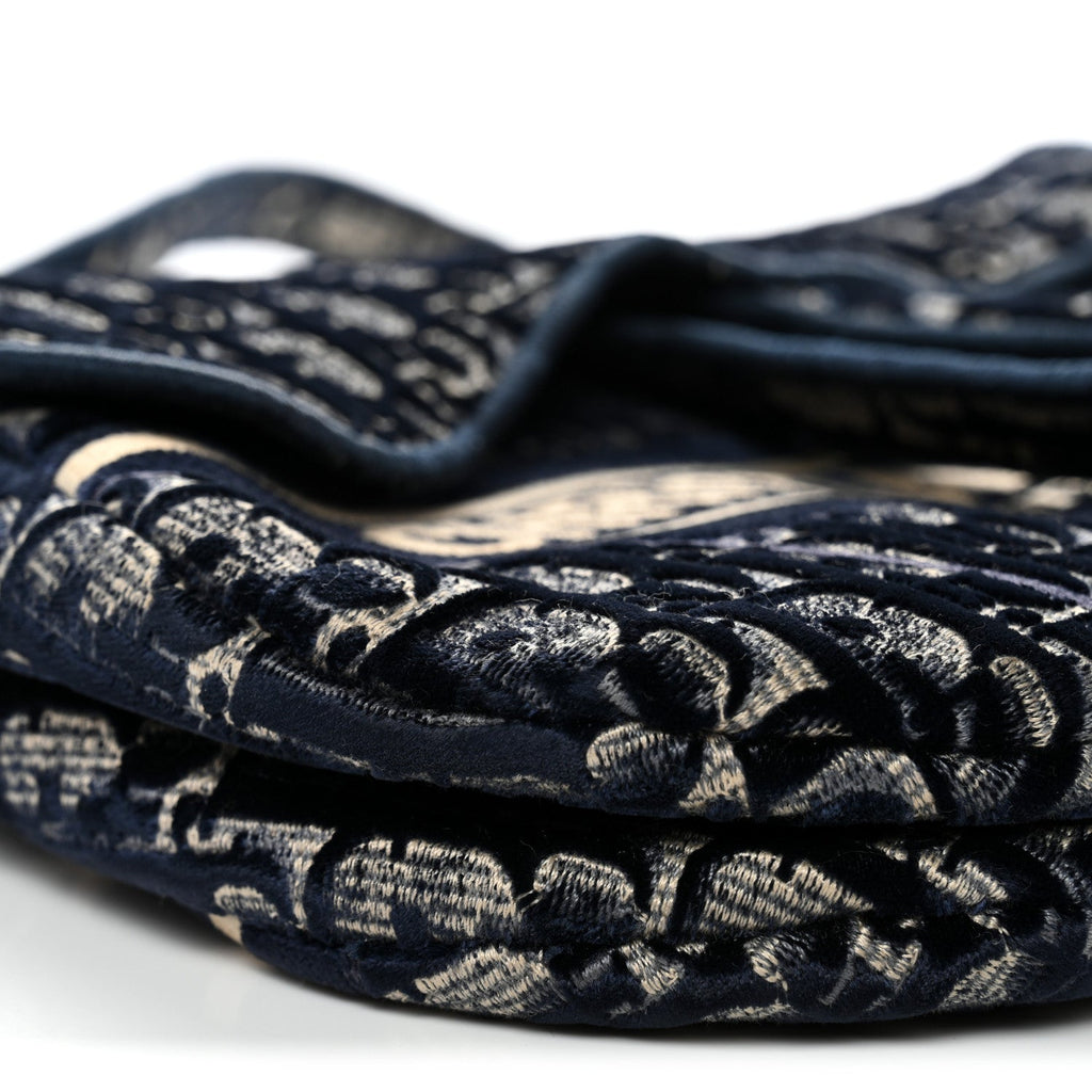 Christian Dior Velvet Oblique Saddle Bag Blue