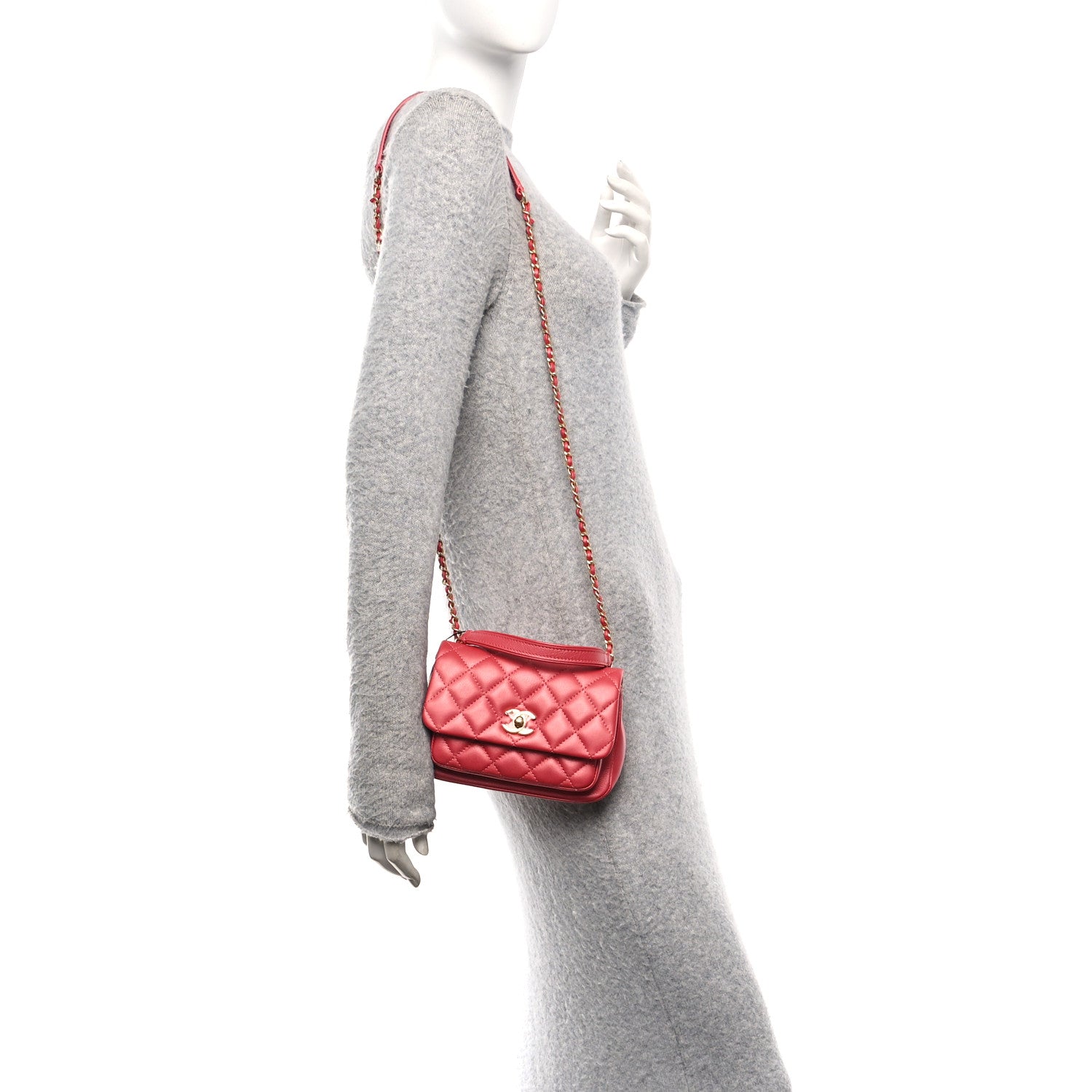 Chanel Metallic Calfskin Quilted Top Handle Flap Dark Pink