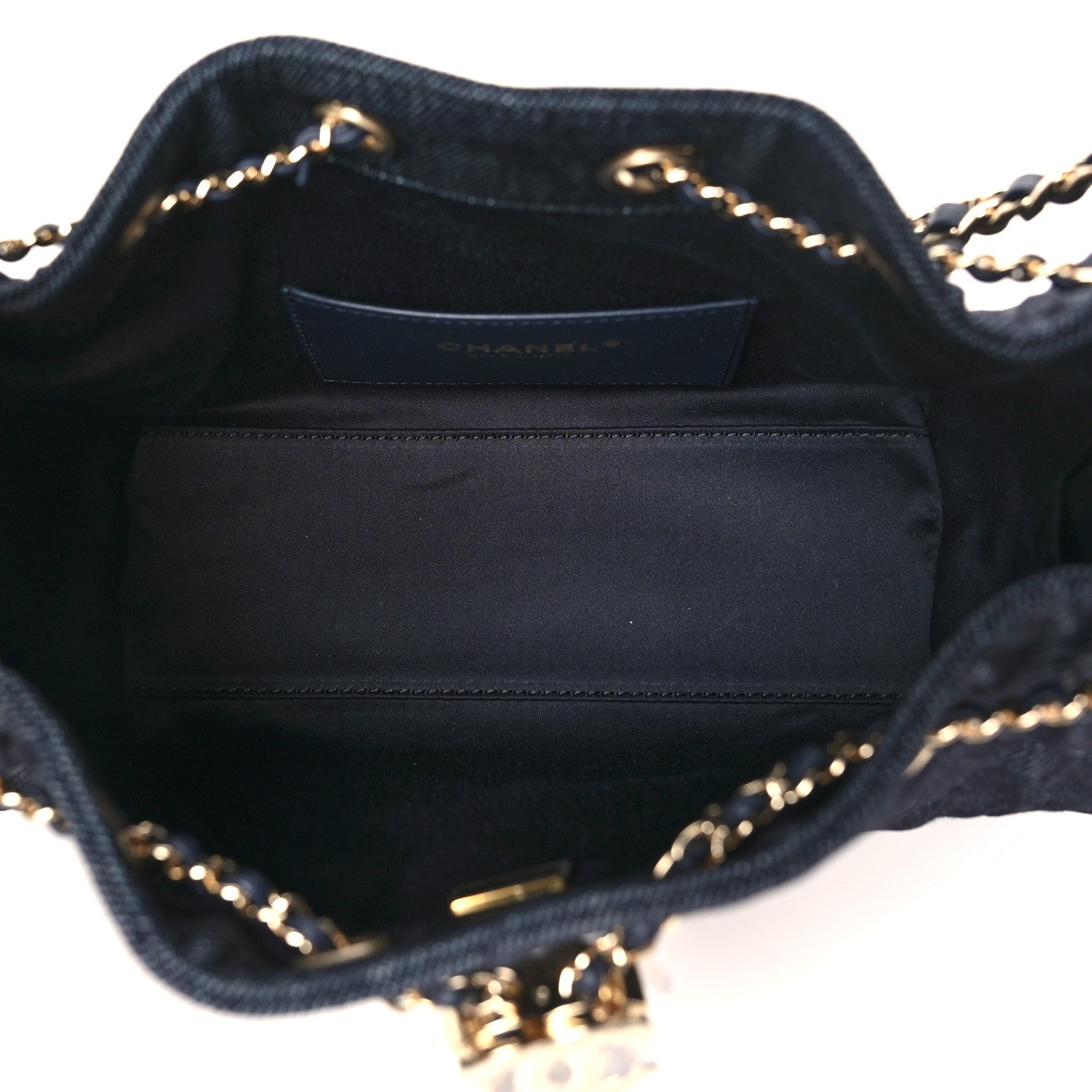 Chanel Denim Quilted Mini Chanel 25 Handbag Dark Blue