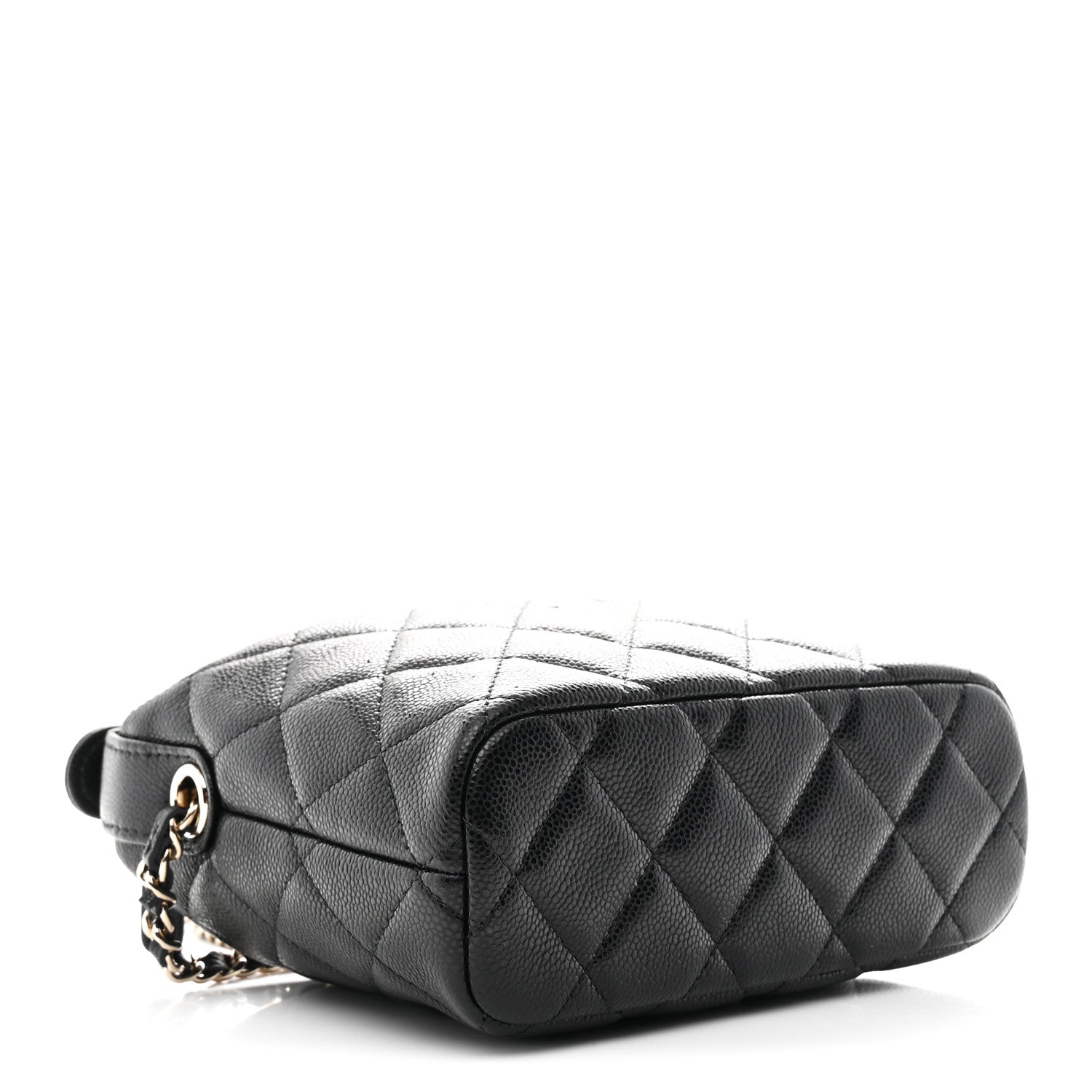 Chanel Caviar Quilted Hobo Clutch With Chain Black