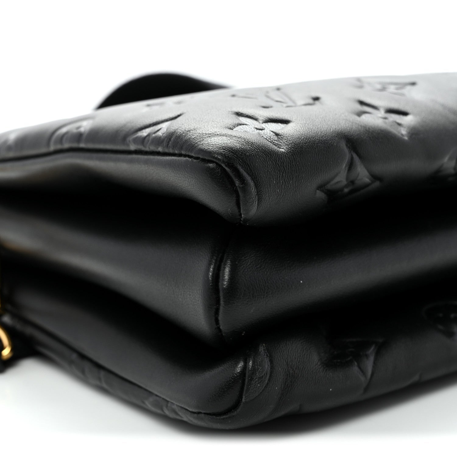 Louis Vuitton Lambskin Embossed Monogram Coussin PM Black